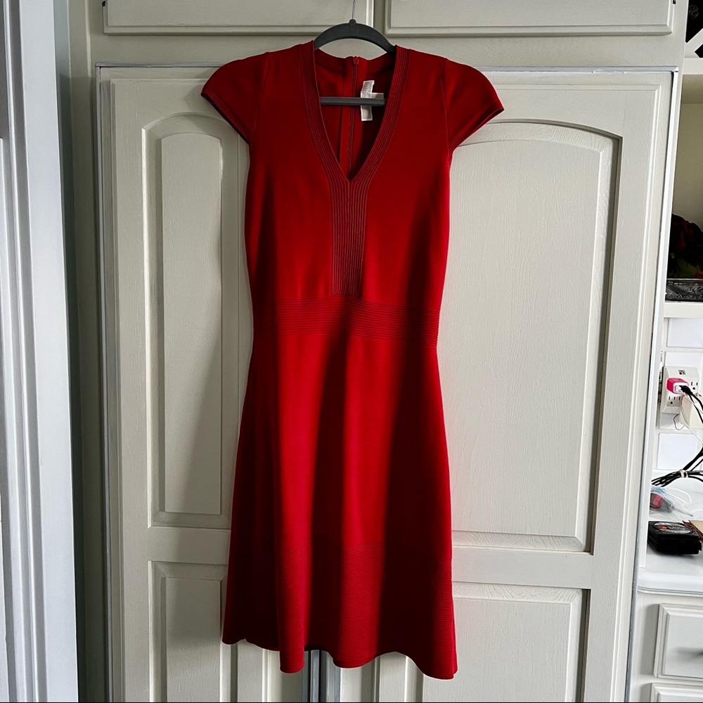 Salmon/coral bodycon ribbed midi MICHAEL KORS DRESS. Like new, never worn.